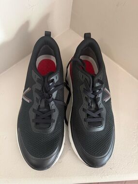 Vionic Men's Black Athletic Sneakers with Red Insole Accents